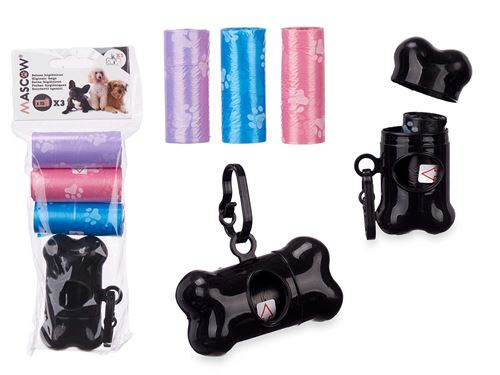 36042 CONJ 3 ROLOS DE SACOS P ANIMAL DISPENSADOR 15UN
