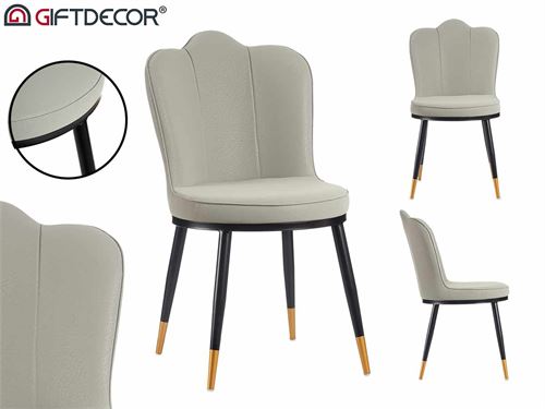 87506 CADEIRA VELUDO CINZA CONCHA 67X53X88