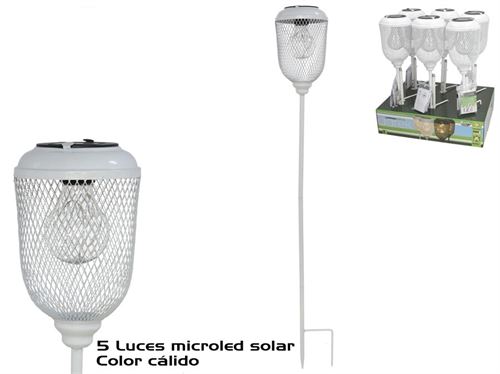 423562 LÂMPADA SOLAR DAREK BRANCA 5 LED 80X11X11CM