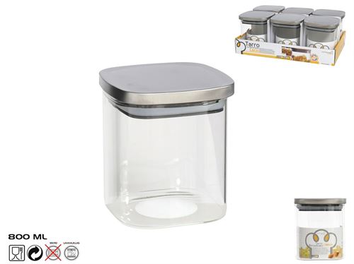 058870 FRASCO VIDRO TAMPA INOX 800ML