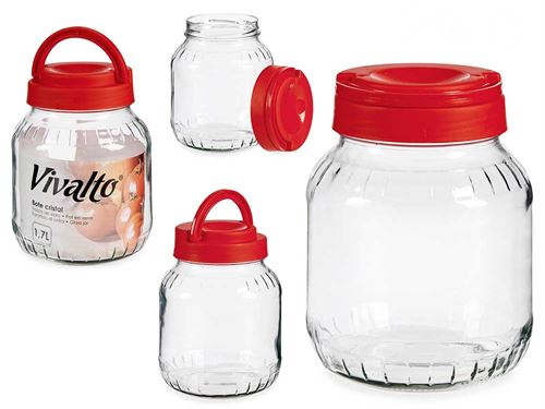 75373 FRASCO VIDRO 1,7L TAMPA VERMELHA