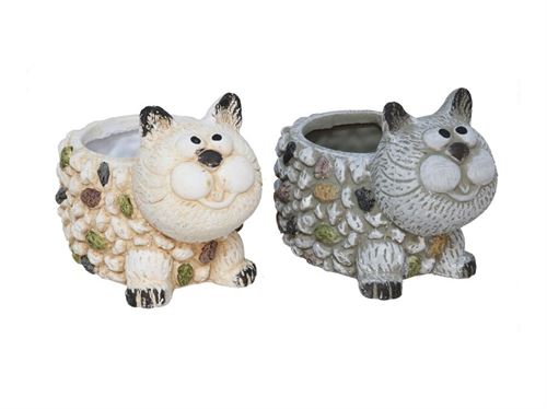 426266 PLANTADOR DE GATO TERRACOTA 2SRT 13.5X11