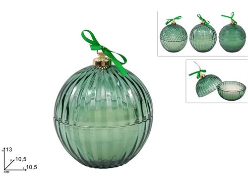 357539 VELA PERFUMADA BOLA NATAL VIDRO 10,5CM