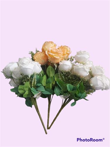 1491 RAMO ROSA BOTAO BRANCA C/GIPSOFILA 22X44CM ARTIFICIAL
