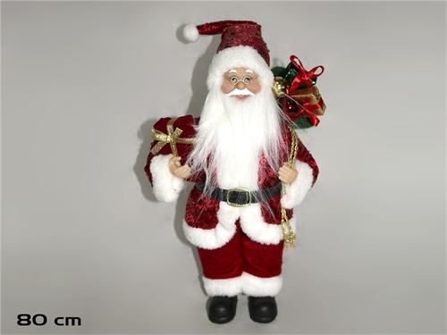 PAI NATAL LANTEJOULAS VERMELHAS 80CM