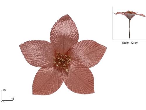 271859 FLOR NATAL VELUDO ROSA 18CM