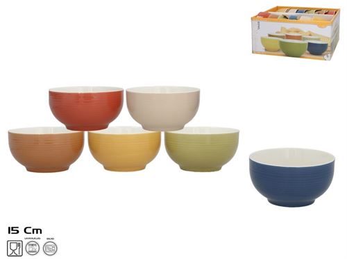 508795 TIGELA DE PORCELANA DE CERAMICA15CM 6 SORTIDAS