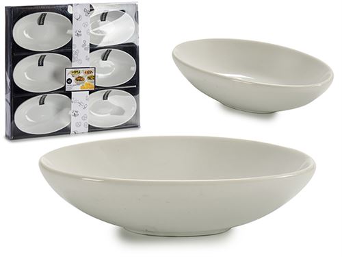 TAÇAS OVAIS MULTIUSOS PORCELANA SET6