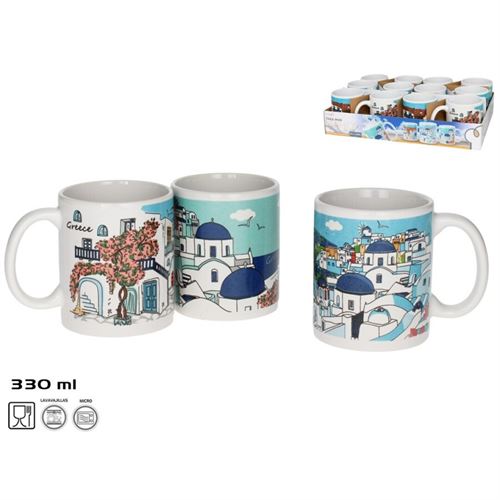 361406 CANECA MUG 330ML MAHON GRES 3 SORTIDOS