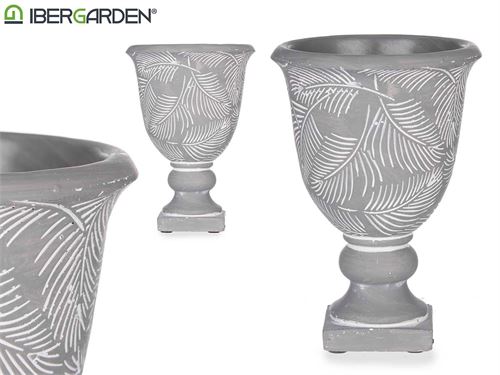 82889 VASO CIMENTO MEDIANA HOJAS 13X19,5