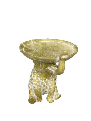 BD-191127 ESVAZIA BOLSOS RESINA 18X15X20 ELEFANTE DOURADO