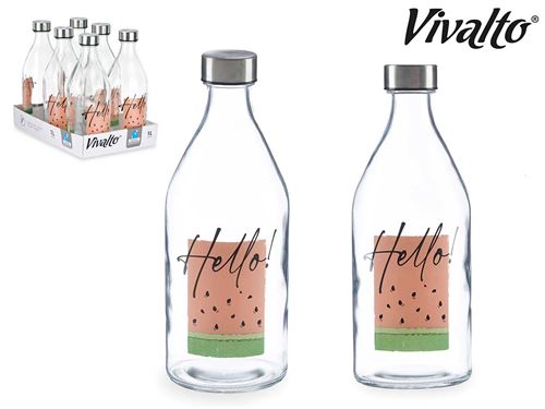 82264 GARRAFA VIDRO WATERMELON 1L TAMPA AÇO