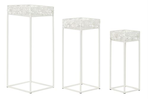MC-180874 FLOREIRAS SET 3 METAL 28X28X70 FOLHA BRANCO