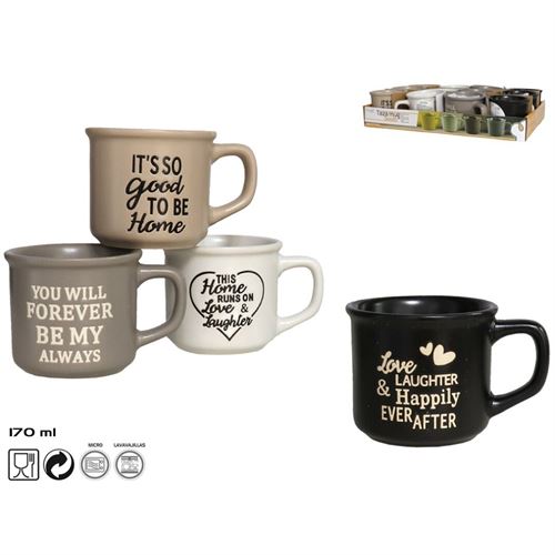 100586 CANECA 170ML WEST 4 SORTIDOS GRES
