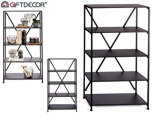 93249 ESTANTE METAL 5 PRATELEIRAS PRETA 86 x 36 x 156 cm.