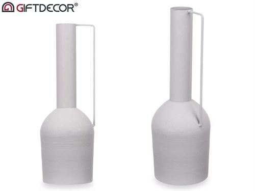 90914 JARRA AÇO DECORATIVA CINZENTO CLARO 41CM