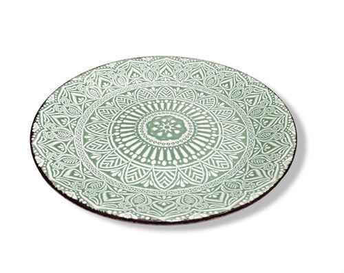 90012 PRATO SOBREMESA RELEVO VERDE 22CM