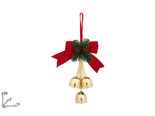 374949 PENDENTE SINOS DOURADOS 27CM