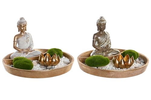 FIGURA RESINA 20X20X13,5 BUDA JARDIN ZEN 2 SORT