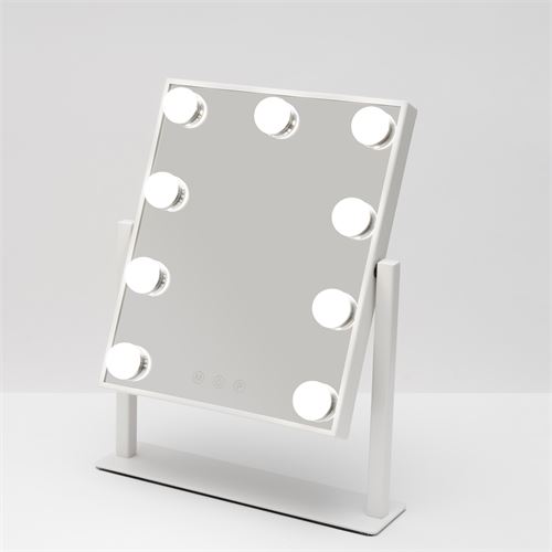 ESPELHO VANITY COM LUZ LED METAL BRANCO 30 X 7,50 X 39 CM