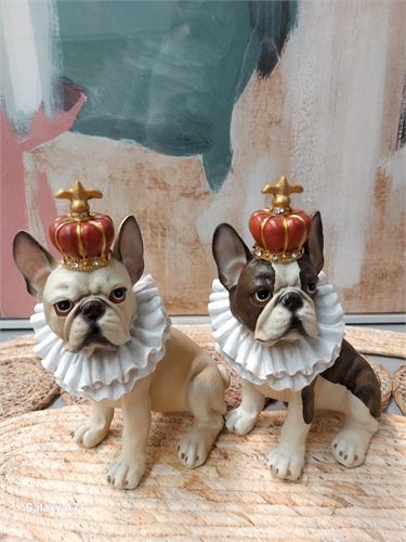 FD-205381 FIGURA RESINA CÃO 16X11X22,5CM 2MOD