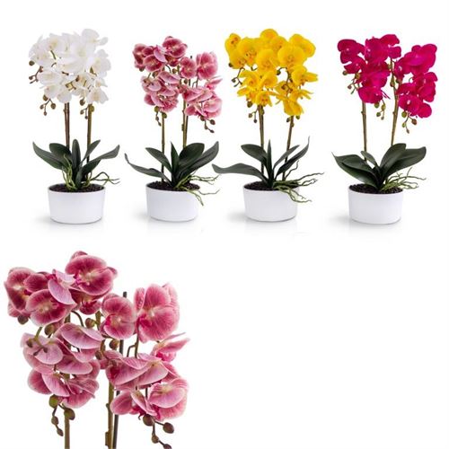 ORQUIDEA ARTIFICIAL EM VASO 15X55CM CORES SORTIDAS