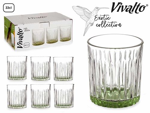 78077 COPO VIDRO AGUA VERDE 275ML X6
