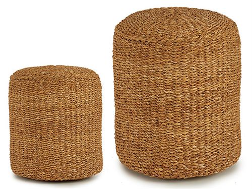 PUFF RATTAN REDONDO 39X43CM