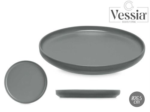 90324 PRATO RASO GRES CINZA ESCURO 26,5CM