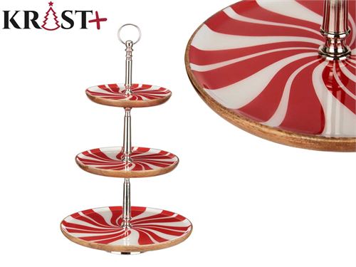 83734 CENTRO MESA MADEIRA TRIPLO CANDY 61CM