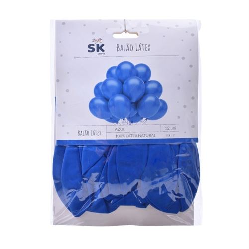 01218 BALAO 12 UNIDADES 30CM AZUL