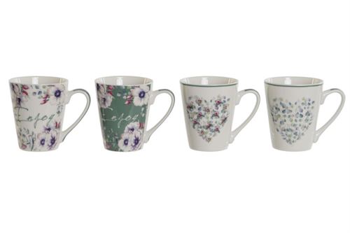 PC-207760 CANECA PORCELANA 12,5X9X11 310 FLORES 4 MOD