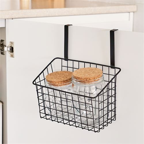 801759 CESTO METAL PENDURAR METAL PRETO 26X17X28CM