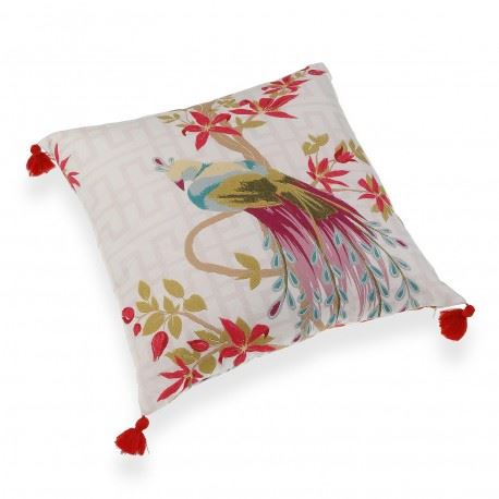 21770031 ALMOFADA PASSARO ROSA 45X45CM