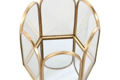 LD-216266 JOALHEIRO VIDRO METAL 9,2X8,2X9,5 DOURADO