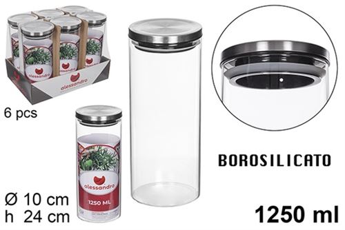 112196 FRASCO VIDRO C/TAMPA AÇOINOX 1250ML