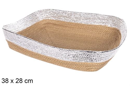 112406 CESTO VERGA/PRATA  38X28X11CM