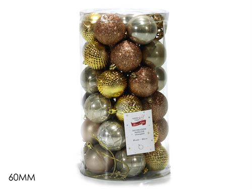 BOLA NATAL 6CM OURO MIX 37PÇS