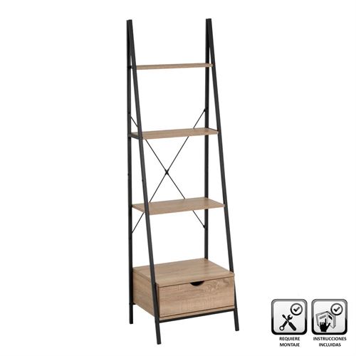 804140 ESTANTE 3PRATELEIRAS 1 GAVETA URBAN 50 X 40 X 170 CM