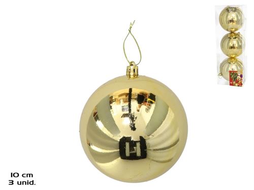499835 BOLA NATAL BRILHO OURO SET3 10CM