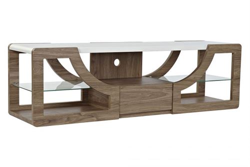 MB-188066 MÓVEL TV MDF VIDRO 150X40X45 CASTANHO