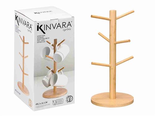 11619 SUPORTE BAMBU PARA CANECAS 16,3X34,5CM