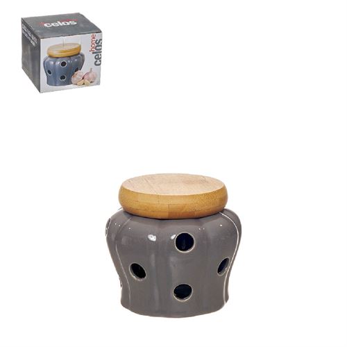 24341 CAIXA PARA ALHOS CERAMICA BAMBU  C 11,50 L 11,50 A 10,00
