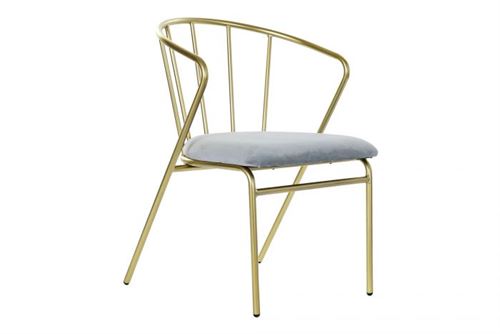 MB-184870 CADEIRA POLIÉSTER METAL 48X46X72 VELUDO DOURADO