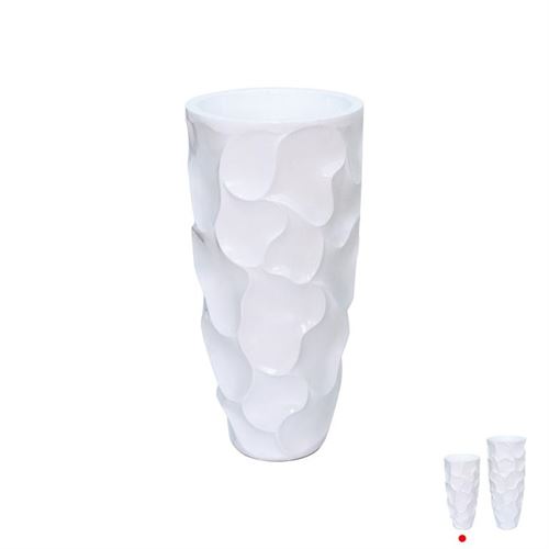 107029253 VASO DE RESINA BRANCO 33X33X70CM