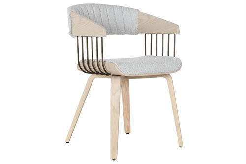 MB-211706 CADEIRA MADEIRA POLIÅSTER 51X55X76,5 CINZENTO