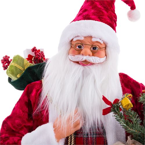 722817 PAI NATAL DE PÉ POLIESTER VERMELHO 47 X 30 X 122 CM