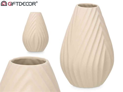 80120 JARRA CERAMICA 31CM BEJE
