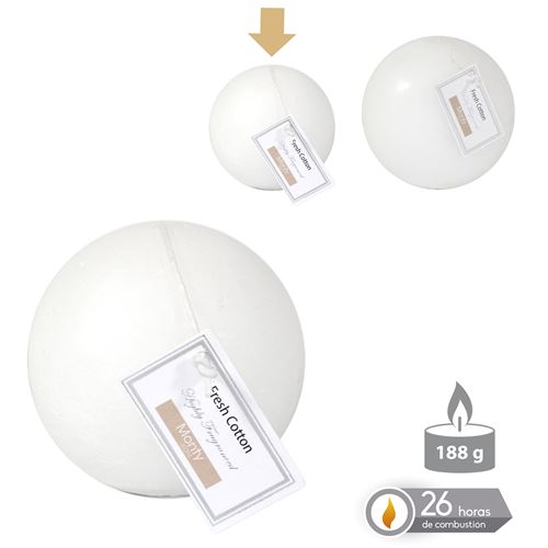 VELA BOLA PERFUMADA BRANCO 7,5CM