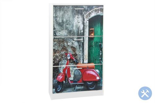 MB-191865 SAPATEIRO MADEIRA 60X24X115 VESPA VERMELHO